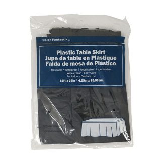 Black Plastic Table Skirt 14FT x 29"