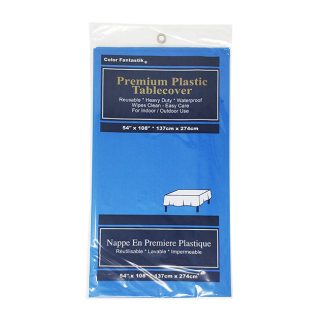 Blue Plastic Tablecover 54" x 108"