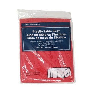 Red Plastic Table Skirt 14FT x 29"