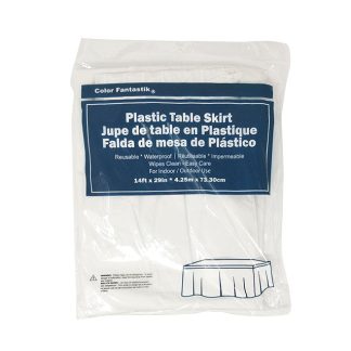 White Plastic Table Skirt 14FT x 29"